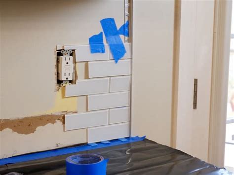 installing tile around outlet